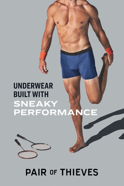 boxer briefs, mens underwear, performance underwear, athletic underwear, trunks underwear, sport boxers, brand awareness, product launch, minimalist, editorial, energetic, bold, neutral, blue, orange
